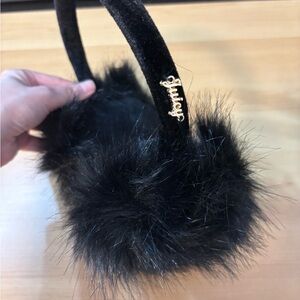 Juicy Couture Black Furry earmuffs